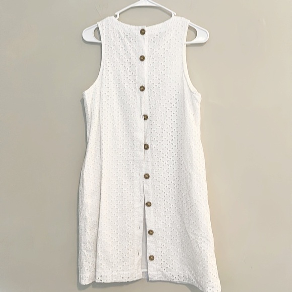 Court & Rowe White eyelet Sleeveless lined pocket summer dress women size 10 - Picture 4 of 6